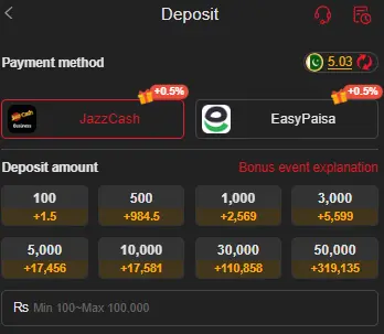 zc777 game deposit image