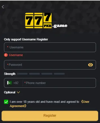 777 pkr game register image