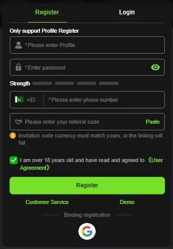 Lucky PK Game register image