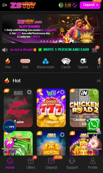 Zs777 game dashboard