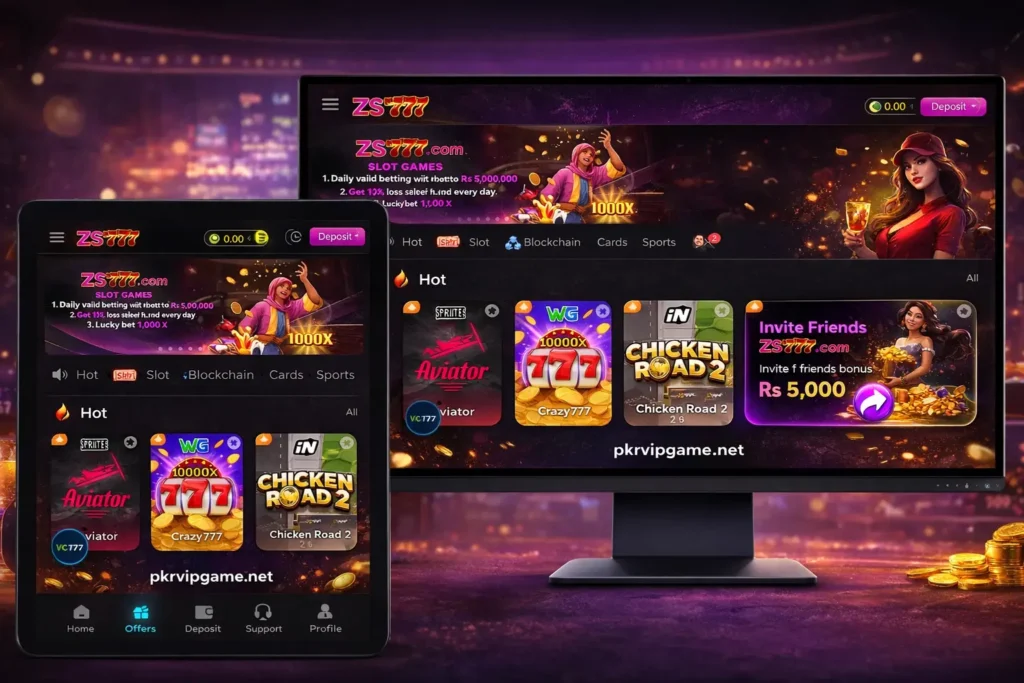 zs777 game dashboard image official in pakistan