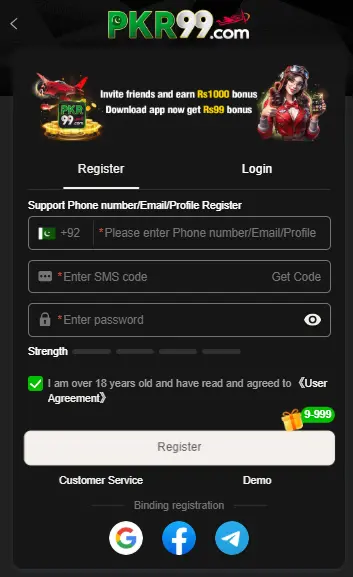 pkr99 game register image