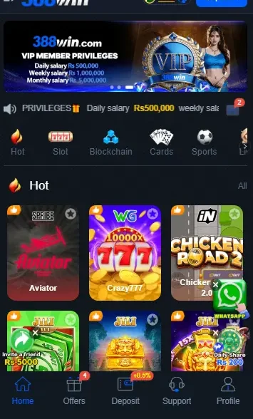 Win388 game image dashboard for android