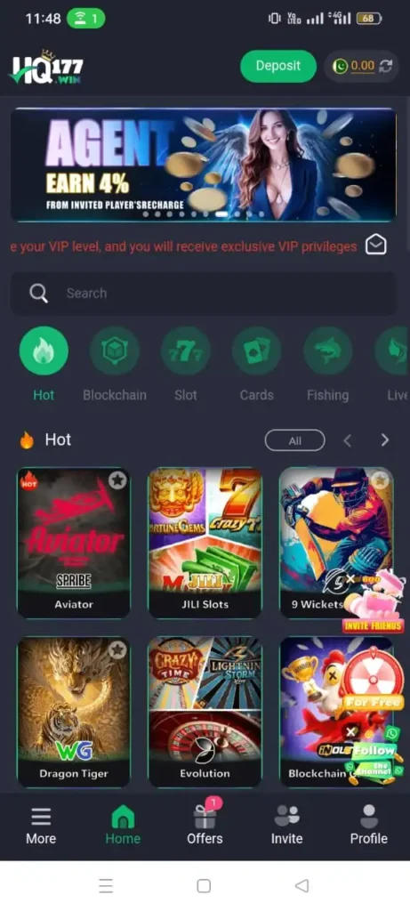 HQ177 game Official dashboard